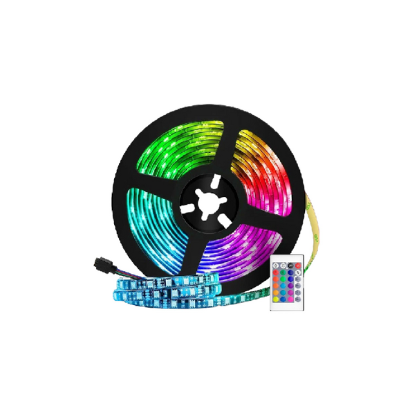 TIRA LED RGB 5M EXT. CONTROL Y FUENTE